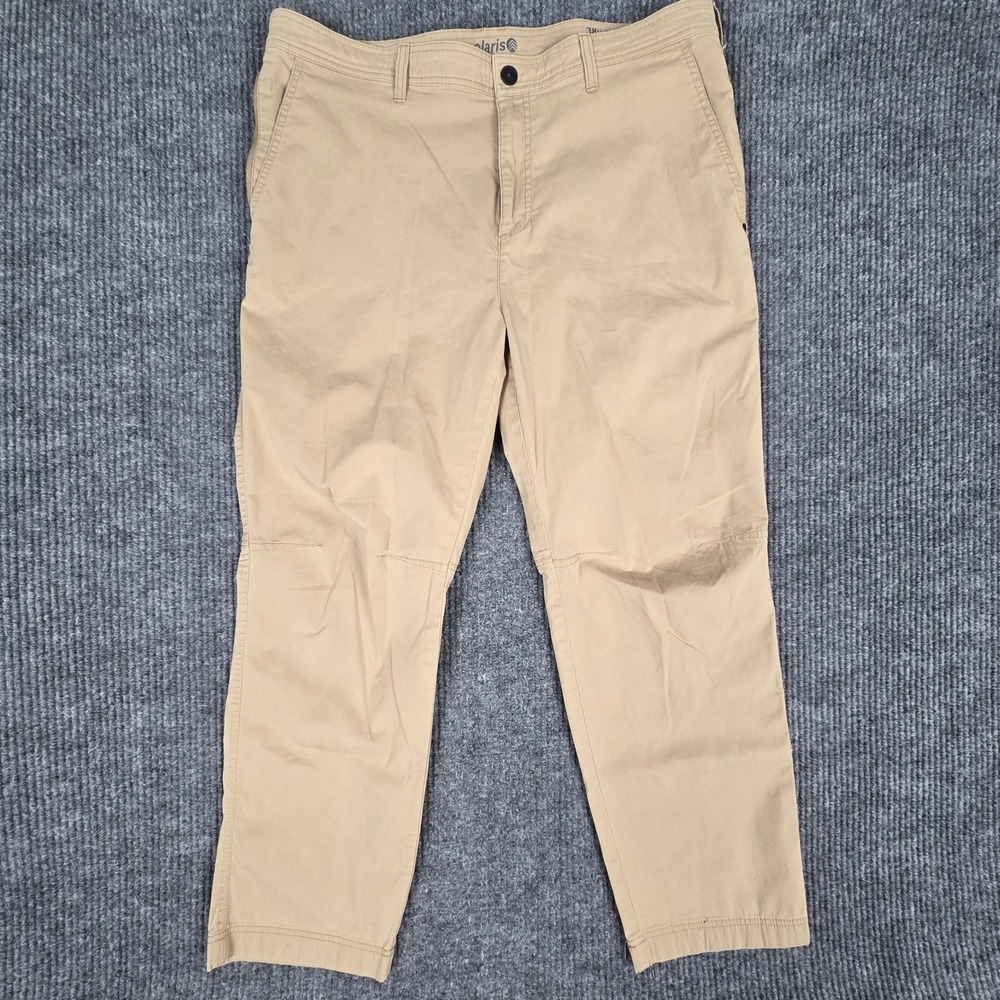 Solaris Men's Khaki Stretch Cotton Nylon Spandex Casual Pants Size 38x30‎